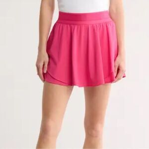90 Degrees Layered Skort Size Large NWT Pink Active Skirt Pockets